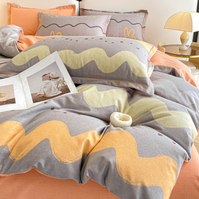 100% cotton brushed four-piece set 6