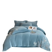 Four-piece set of brushed bedding sheets and quilt covers 1