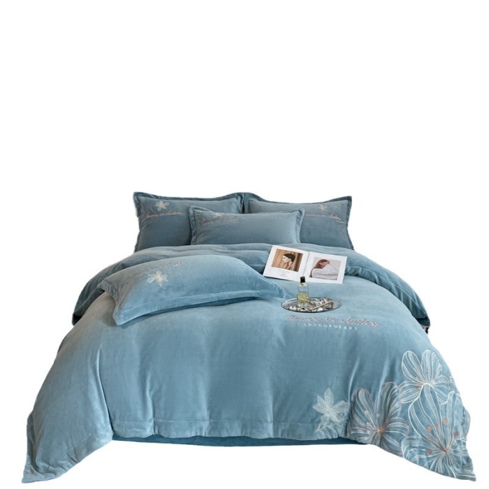 Four-piece set of brushed bedding sheets and quilt covers 1