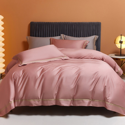 100s count satin long-staple cotton bed set of four 14