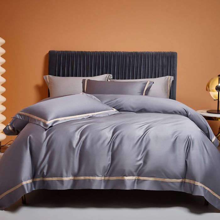 100s count satin long-staple cotton bed set of four 14