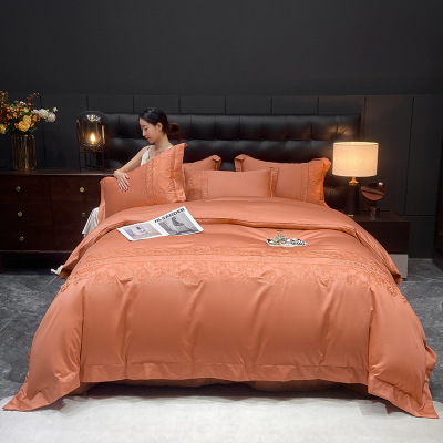 100s long staple cotton heavy industry embroidery four piece set 10