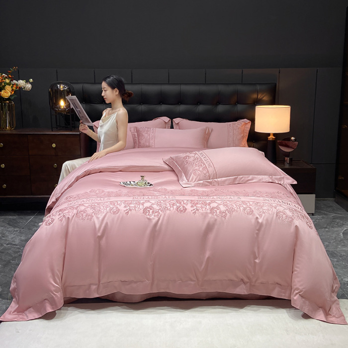100s long staple cotton heavy industry embroidery four piece set 10