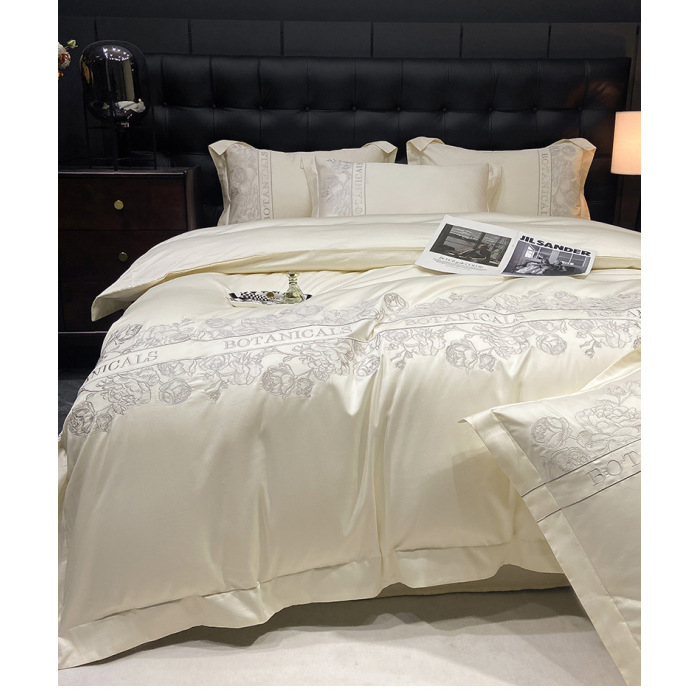 100s long staple cotton heavy industry embroidery four piece set 11