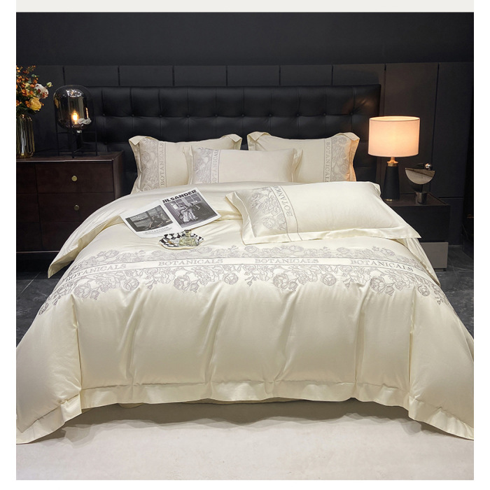 100s long staple cotton heavy industry embroidery four piece set 11