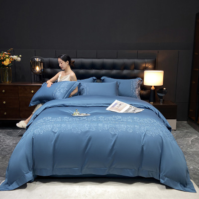 100s long staple cotton heavy industry embroidery four piece set 12