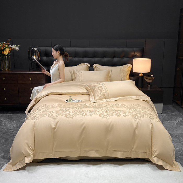100s long staple cotton heavy industry embroidery four piece set 12