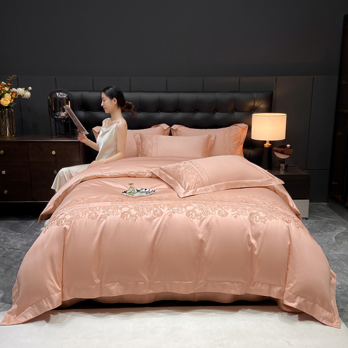 100s long staple cotton heavy industry embroidery four piece set 12