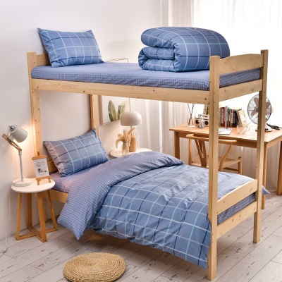 Pure cotton three-piece student bunk bed set 24
