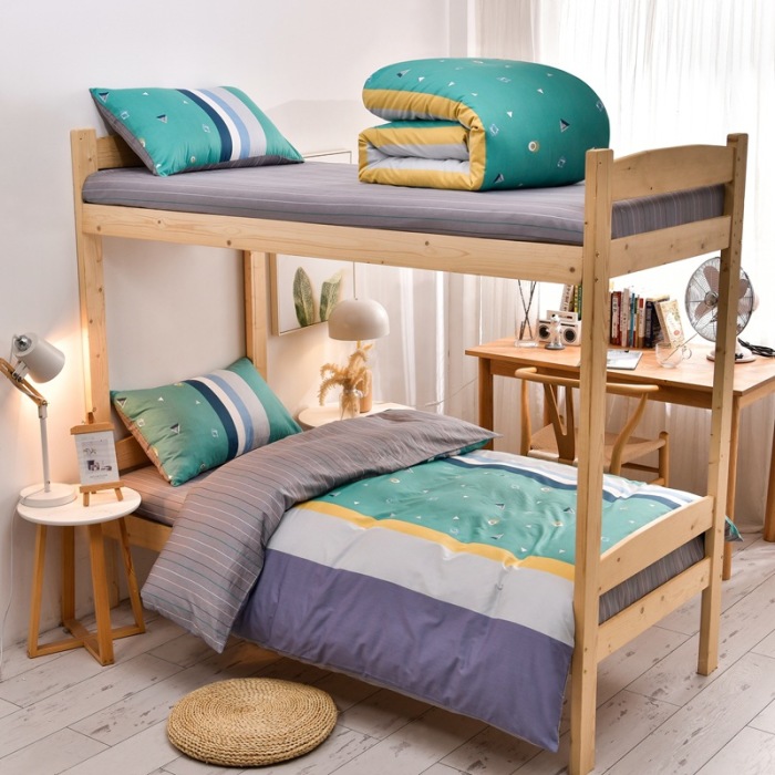 Pure cotton three-piece student bunk bed set 24