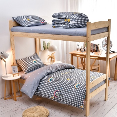 Pure cotton three-piece student bunk bed set 25