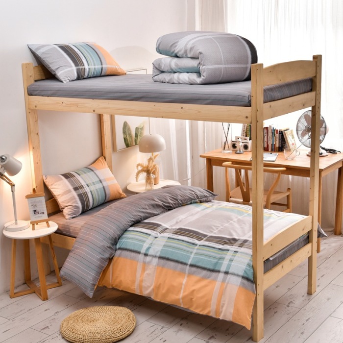 Pure cotton three-piece student bunk bed set 25